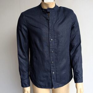 John Varvatos 100% coated linen jacket - blue
